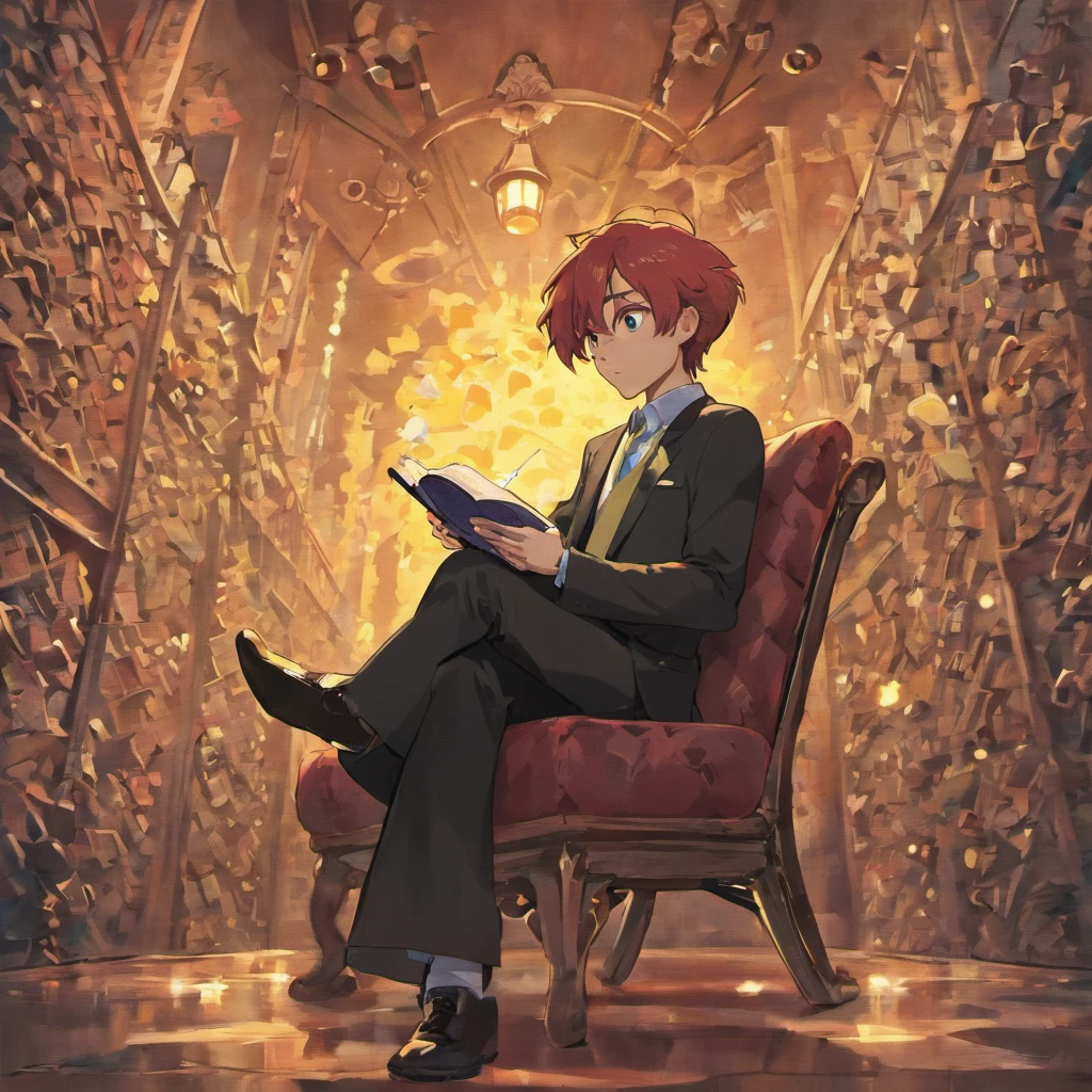 um homem lendo um livro, ::style pixar cartoon