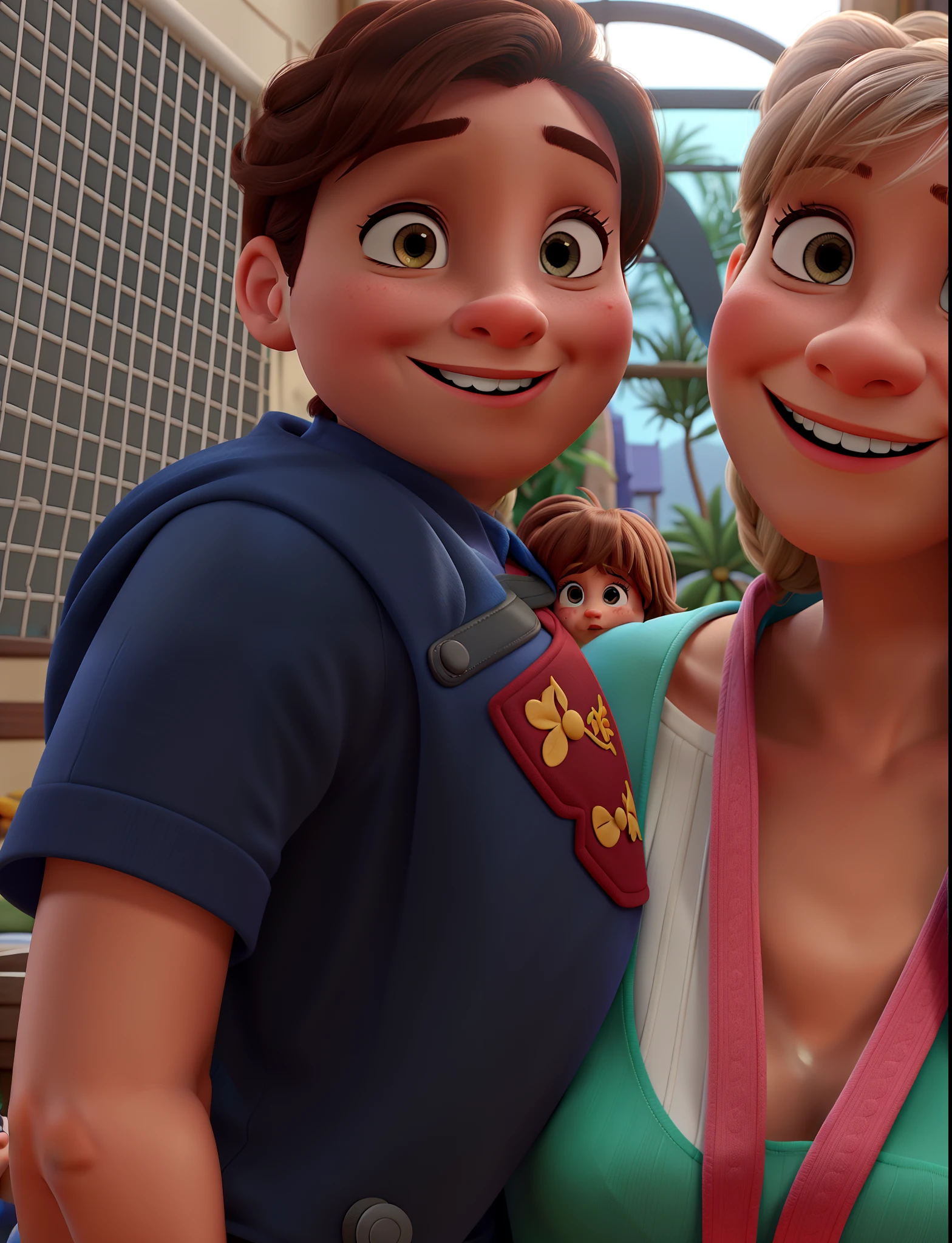 uma familia disney pixar, alta qualidade, melhor qualidade, A mother with her boy