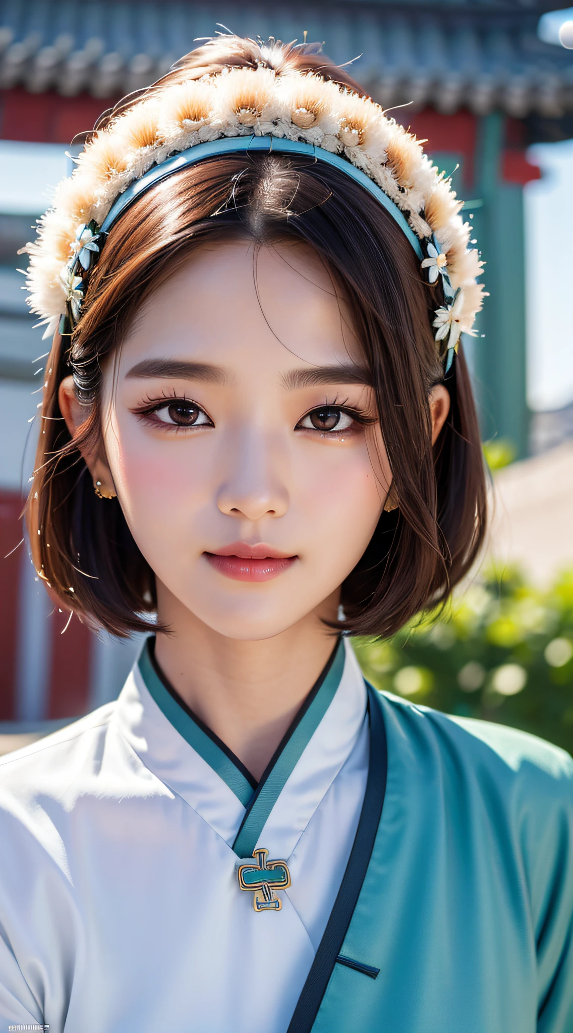 (gyeongsan:1.5), close up, masterpiece, best quality, raw photo, photorealistic, face,smile, incredibly absurdres, beautiful girl, cute, short hair, depth of field, highres, ultra-detailed, finely detail, extremely detailed, extremely detailed eyes and face, sharp pupils, realistic pupils, sharp focus, ccinematic lighting