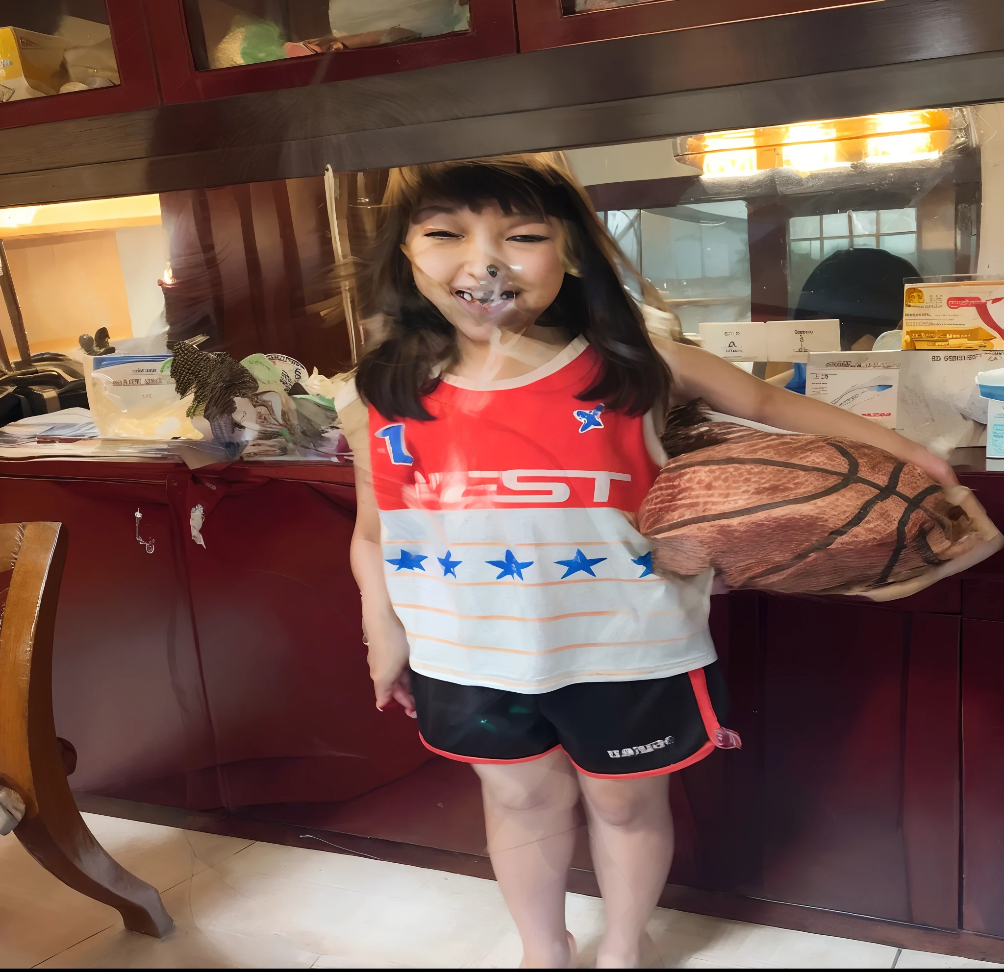 There's a young woman smiling and holding a toothbrush, divertindo-se, Divirta-se, menina feliz, rodopiando, she is smiling and excited, sorrindo brincando, on seashore, Beautiful girl, 4 anos de idade, muito bobo olhando, bonito e sorridente, smiling at camera, smiling at camera, sorriso travesso, muito animado