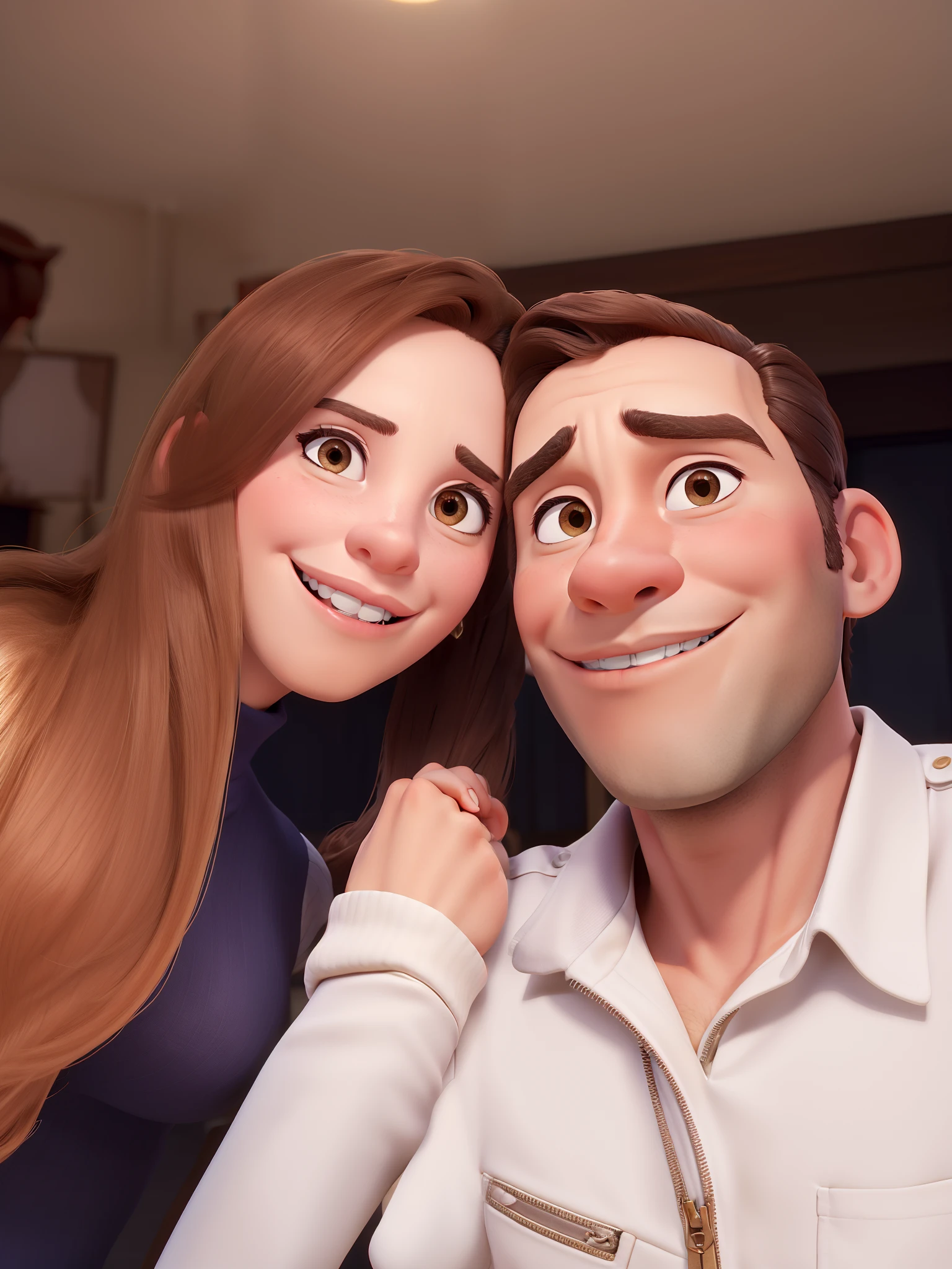 Casal (homem e uma mulher) em formato de desenho da disney