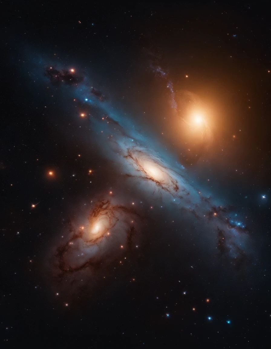 Galaxies with billions of stars 4K ,epic realistic,cinematic portrayal,Adobe lightroom,dramatic light,(detalhes intrincados:1.1) fundo complexo
