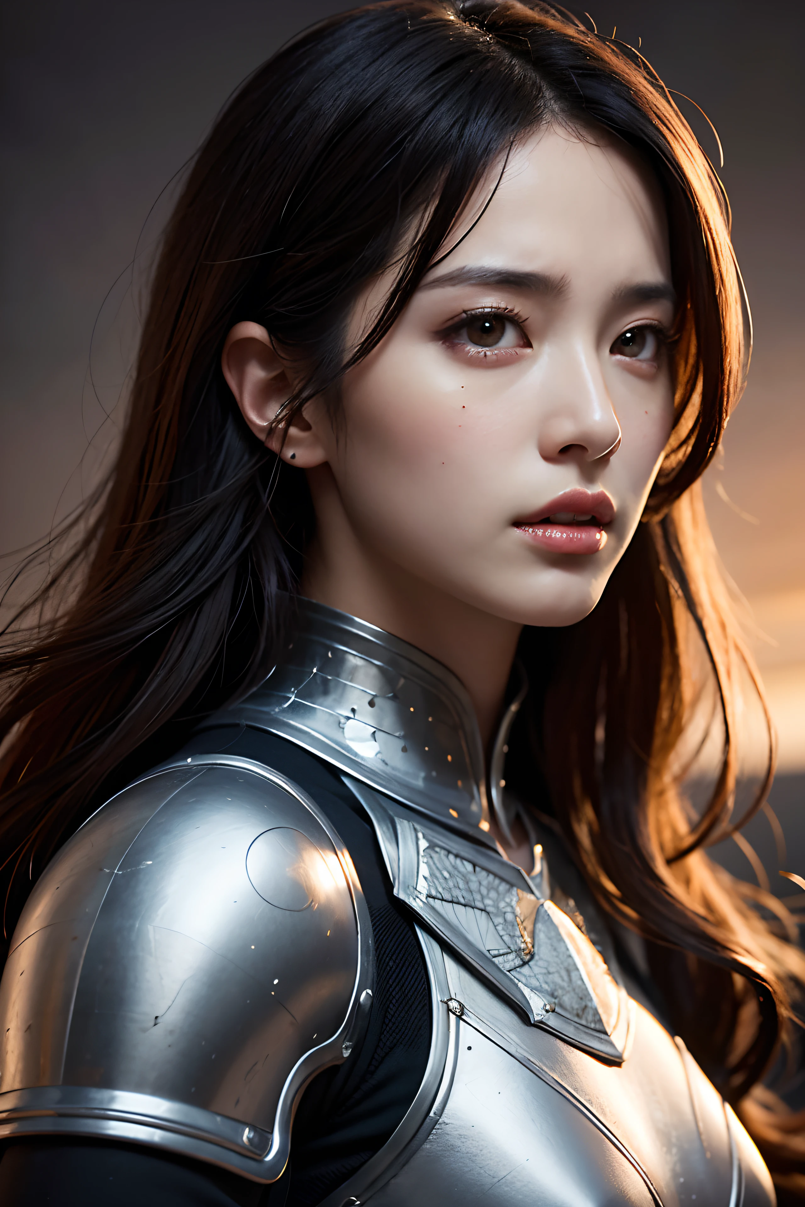 model shoot, (1 woman 30 years old), Islamic warrior, hyper realistic, super detailed, Dynamic shot, masterpiece, scene sharp détails, perfect eyes, perfect skin, perfect hands, angry