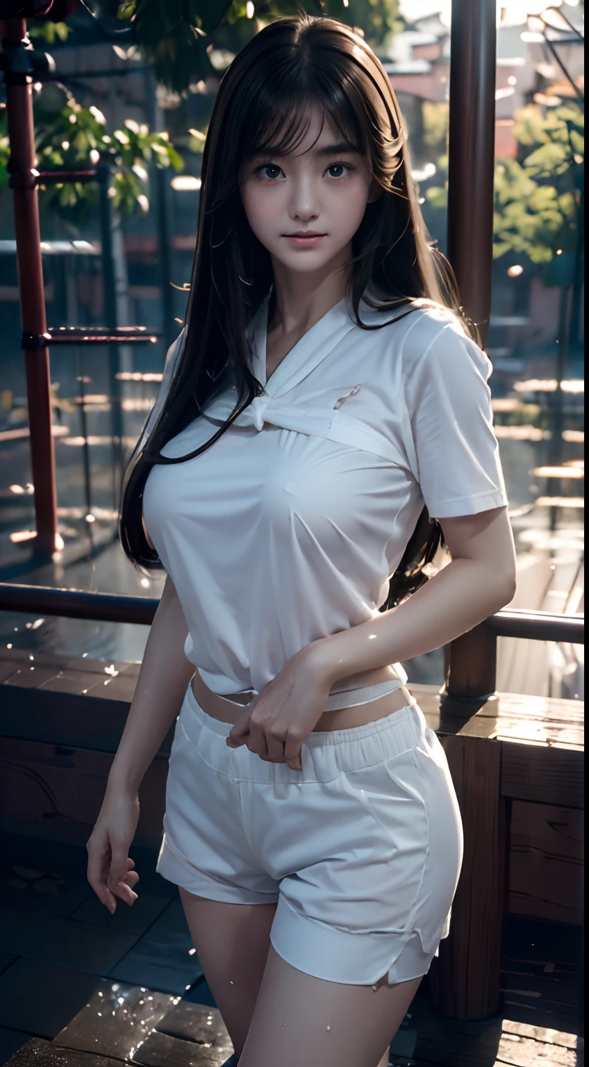 ((pantiess:1.5)) ((Japan Beautiful Girl:1.3)) ((Rainy:1.5)) (Naval School Bloomers:1.4), Thin_Fabric ((White short sleeves:1.2)) (( In a school playground:1.4)) (( Breasts:1.4)) ((Sweaty:1.5)) ((After sex:1.2)) ((Blushing:1.3)) ((face wet:1.3)) ((:1.4)) ((Clothes are wet:1.4)) ((Random sexy pose:1.5)) (()) ((Close-up:1.2)) Best quality,Masterpiece,超高分辨率,(Photorealistic:1.4),RAW photo,(Authentic skin texture:1.3),(filmgrain:1.3),in a panoramic view,Character portrait,very wide wide shot,Narrow waist,Cowboy shot,(In the dark, deepshadow, low tune, Cold light,) Night,(()),streaming tears,,Dust,Tyndall effect,(expression),1girll,Beautiful detailed eyes and face,White jabot,Brown eyes,((Brown hair:1.2)) ((Long hair))