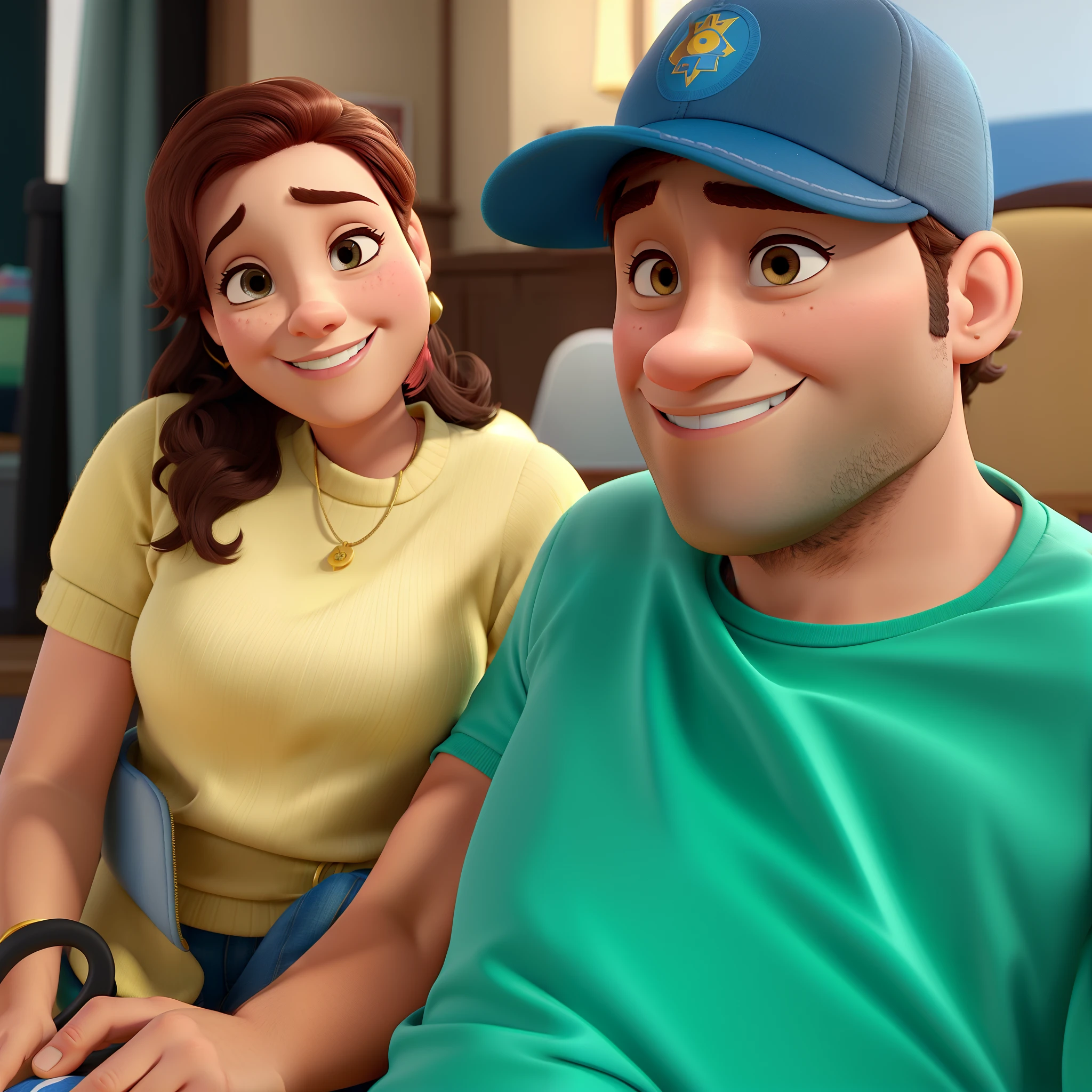 casal homem e mulher no estilo Disney Pixar, alta qualidade, melhor qualidade