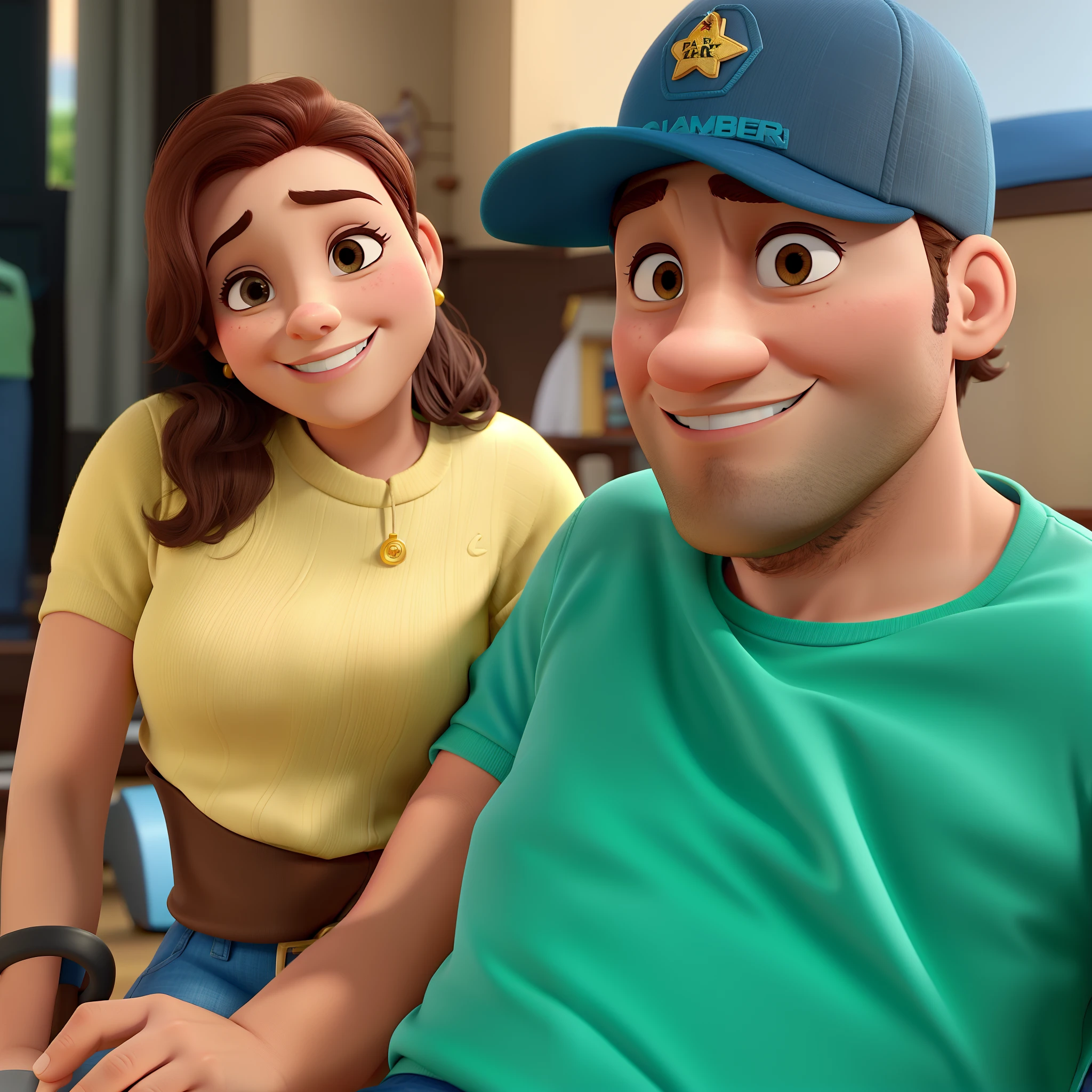 casal homem e mulher no estilo Disney Pixar, alta qualidade, melhor qualidade