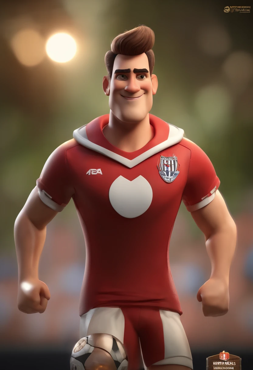 personagem dos desenhos animados de um homem com uma camisa do time de futebol Corinthians, animation character, Caractere estilizado, animation style rendering, 3D estilizado, Arnold Maya render, 3 d render stylized, toon render keyshot, Personagem 3D, Personagem 3D, 3d rendering stylized, 3 d character render, personagem de desenho animado, Personagem de close up, Pose de personagem, (Estilo Pixar) (master part:1.2) (Bokeh) (best quality) (pele detalhada) (textura detalhada) (8k) (argila) (Cinematic lighting) (foco nítido
