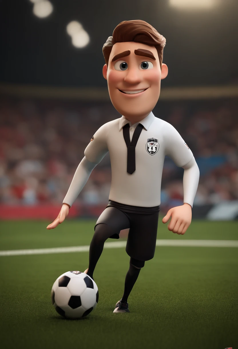 personagem dos desenhos animados de um homem com uma camisa do time de futebol Corinthians, animation character, Caractere estilizado, animation style rendering, 3D estilizado, Arnold Maya render, 3 d render stylized, toon render keyshot, Personagem 3D, Personagem 3D, 3d rendering stylized, 3 d character render, personagem de desenho animado, Personagem de close up, Pose de personagem, (Estilo Pixar) (master part:1.2) (Bokeh) (best quality) (pele detalhada) (textura detalhada) (8k) (argila) (Cinematic lighting) (foco nítido