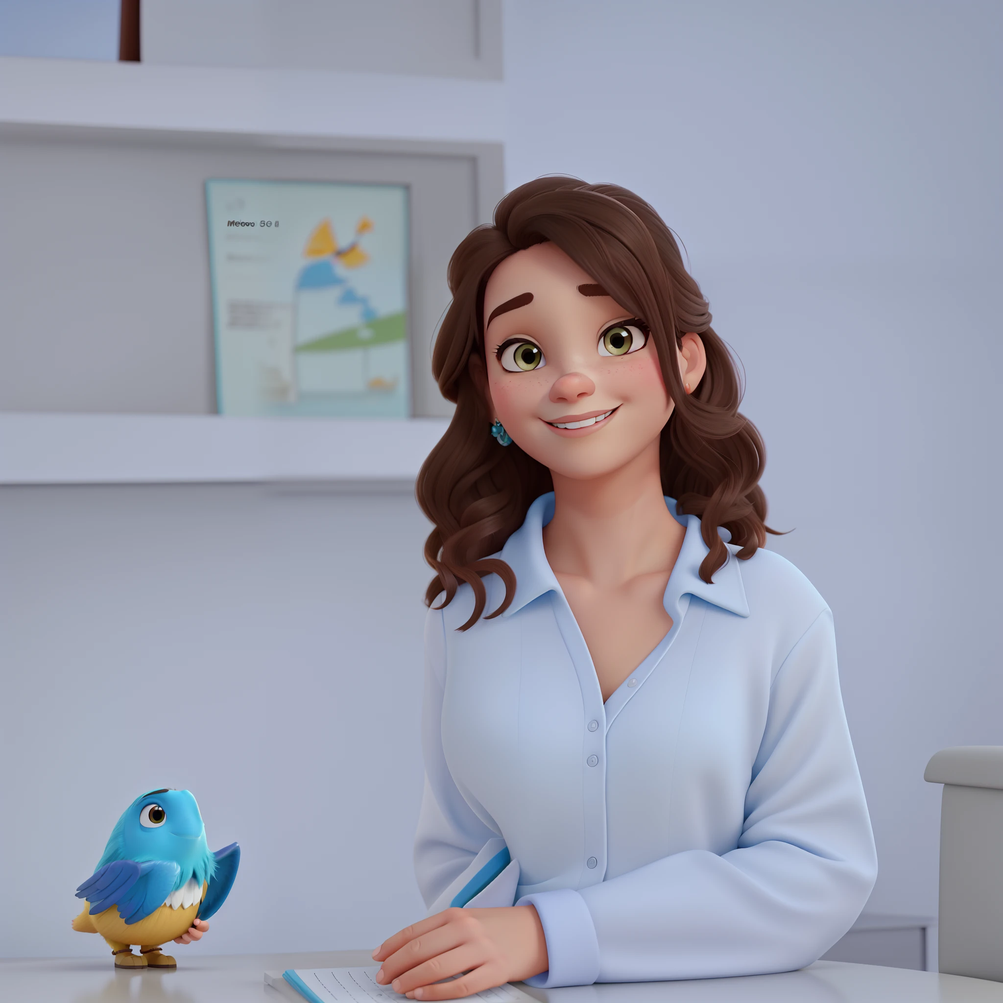 Uma mulher estilo disney pixar, alta qualidade, melhor qualidade