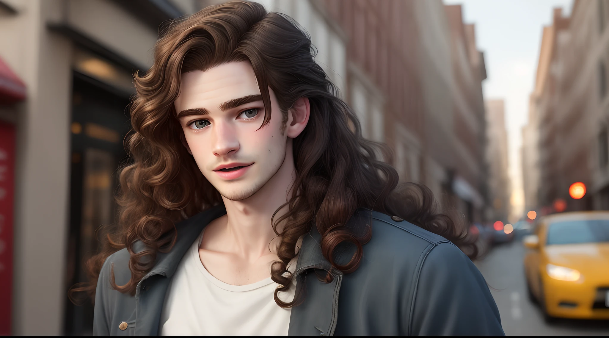andrew garfield with long curly hair