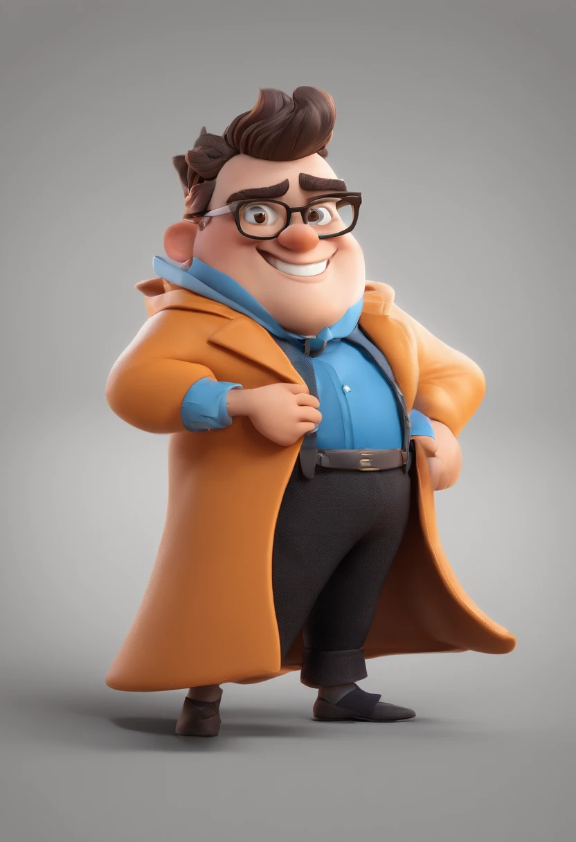 Cartoon character of a man with black glasses and a blue shirt, escrito TI Allcare, animation character, Caractere estilizado, animation style rendering, 3D estilizado, Arnold Maya render, 3 d render stylized, toon render keyshot, Personagem 3D, Personagem 3D, 3d rendering stylized, 3 d character render, personagem de desenho animado, Personagem de close up, Pose de personagem, (Estilo Pixar) (master part:1.2) (Bokeh) (best quality) (pele detalhada) (textura detalhada) (8k) (argila) (Cinematic lighting) (foco nítido