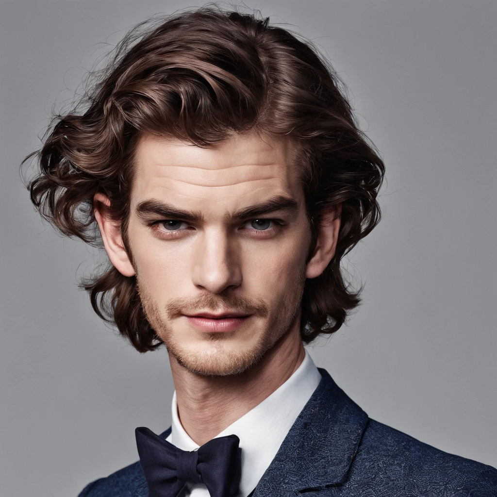 andrew garfield with long curly hair