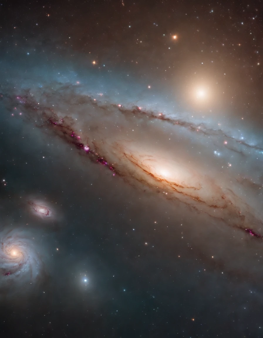 Galaxies with billions of stars 4K ,epic realistic,cinematic portrayal,Adobe Lightroom,dramatic light,(detalhes intrincados:1.1) fundo complexo,cores suaves:1.2)