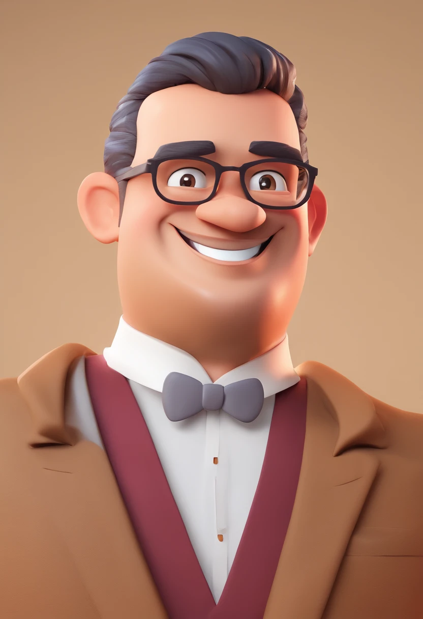 Smiling Man Illustration, sorriso insano, Homem de pele marrom com um sorriso gigante, happily smiling at the camera, sorriso atrevido, he's smiling, sorriso muito grande, Macho sorridente, foto de perfil headshot, rindo sorriso enorme, desenhando no estilo de Arte 3D, c4d, fundo de cor branco puro, estilo disney, estilo pixar render ilustracao Super Detalhe, 8k