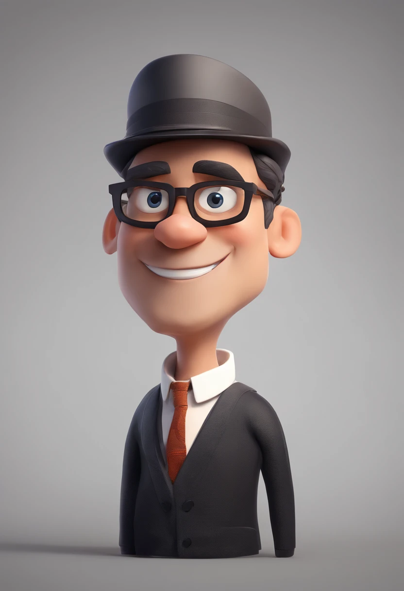 Cartoon character of a man with black glasses and a shirt with the description "TI Allcare", animation character, Caractere estilizado, animation style rendering, 3D estilizado, Arnold Maya render, 3 d render stylized, toon render keyshot, Personagem 3D, Personagem 3D, 3d rendering stylized, 3 d character render, personagem de desenho animado, Personagem de close up, Pose de personagem, (Estilo Pixar) (master part:1.2) (Bokeh) (melhor qualidade) (pele detalhada) (textura detalhada) (8k) (argila) (Cinematic lighting) (foco nítido