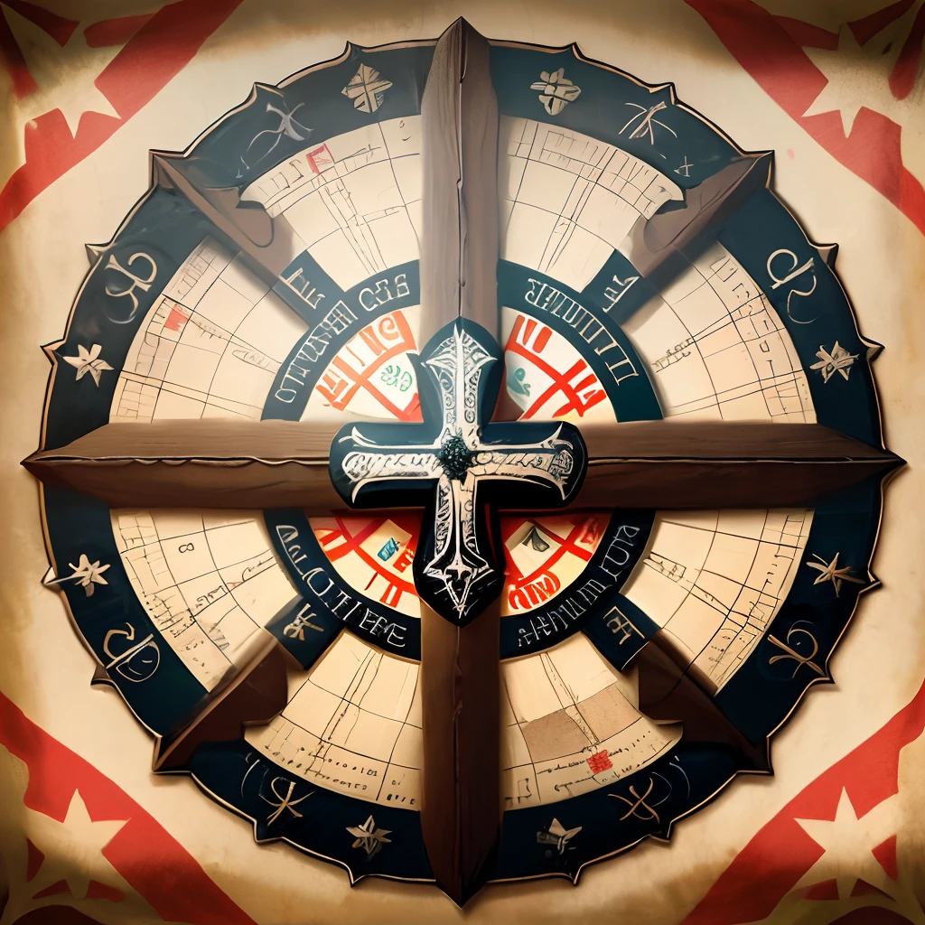 St. Benedict's cross tattoo with the flag of Tocantins and the map of Tocantins