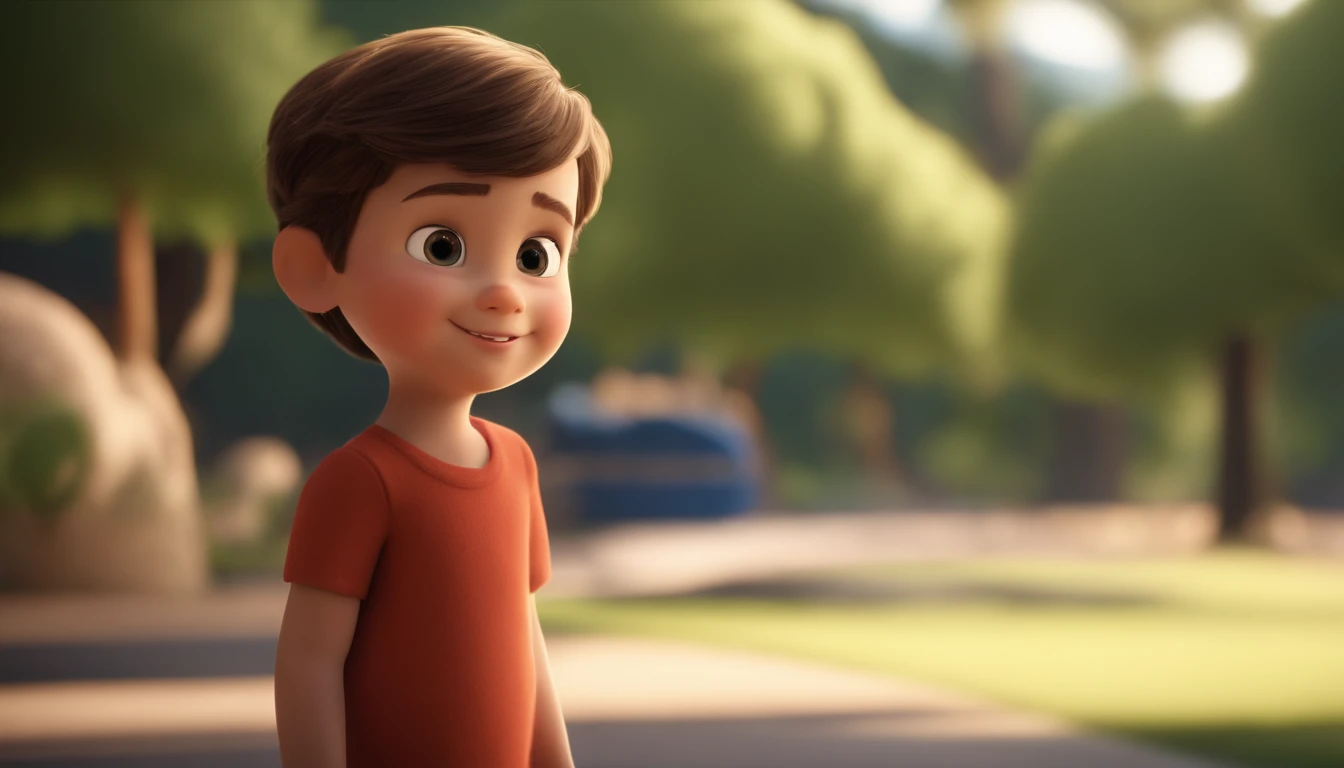 a happy cute standing short hair, vestindo uma fantasia espacial, , fundo branco, barnet, Tom, Estilo Pixar, ....3d, desenhos animados, rosto detalhado, asymmetrical 16k
