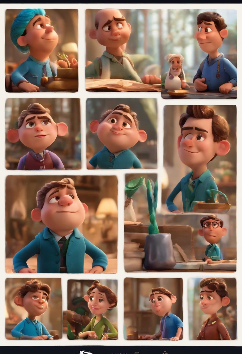 A Dream Architect Inspired by Pixar Animation, de perto. The character takes center stage with captivating facial expressions, oferecendo um toque de irrealidade