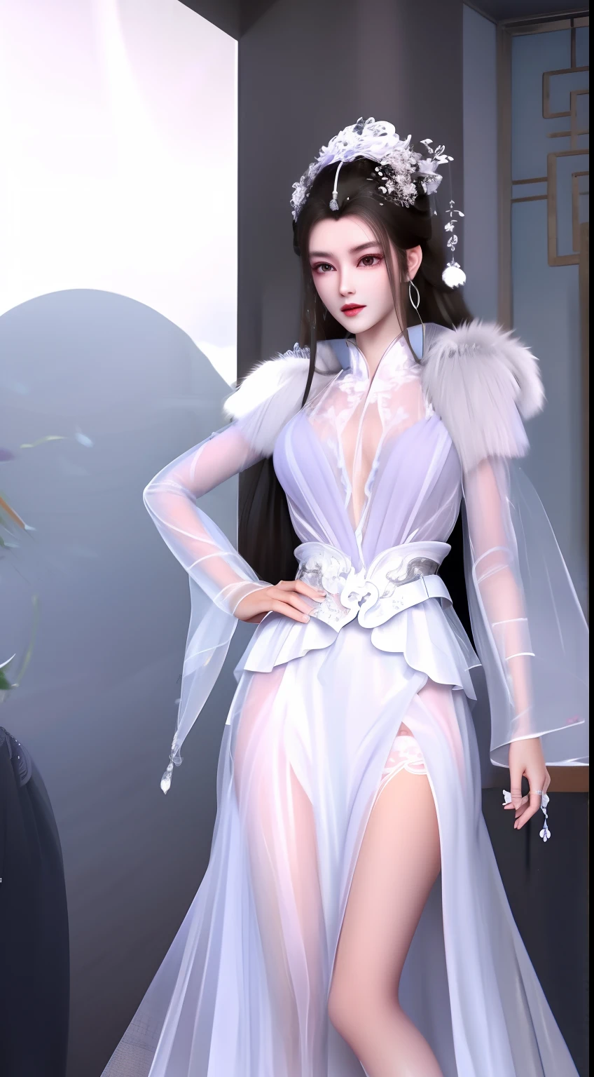 Yue Yao,Sheer tulle dress,Tulle socks