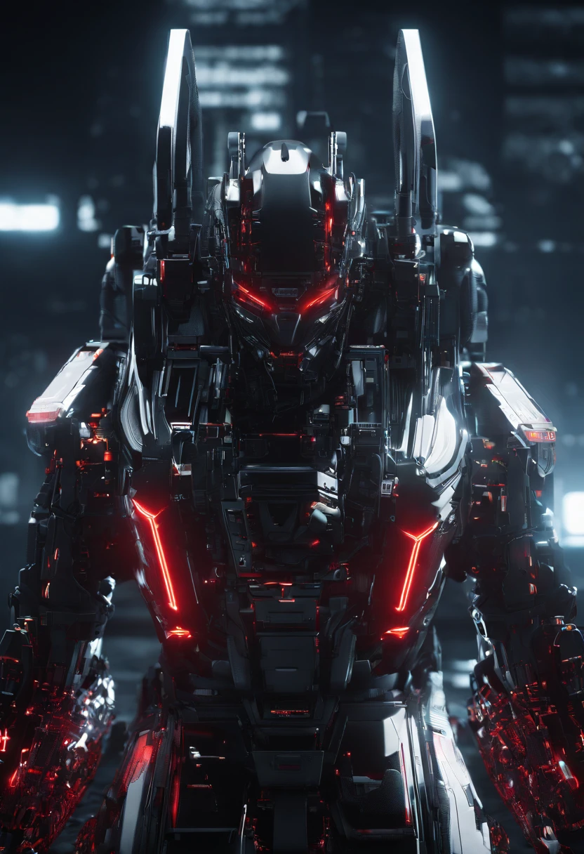 Sense of technology, C4D, OC Renderer, Unreal Engine, high detailing, industrial design, 8K HD, studio lights,Lenovo Sync Pad、Carbon black and red coloring、stylish、sleek design、masterpiece、The best、longing、Luxury goods、High-end products、Matte finish、Frugality and robustness、durability、Robustness、TrackPoint、Gundam Face