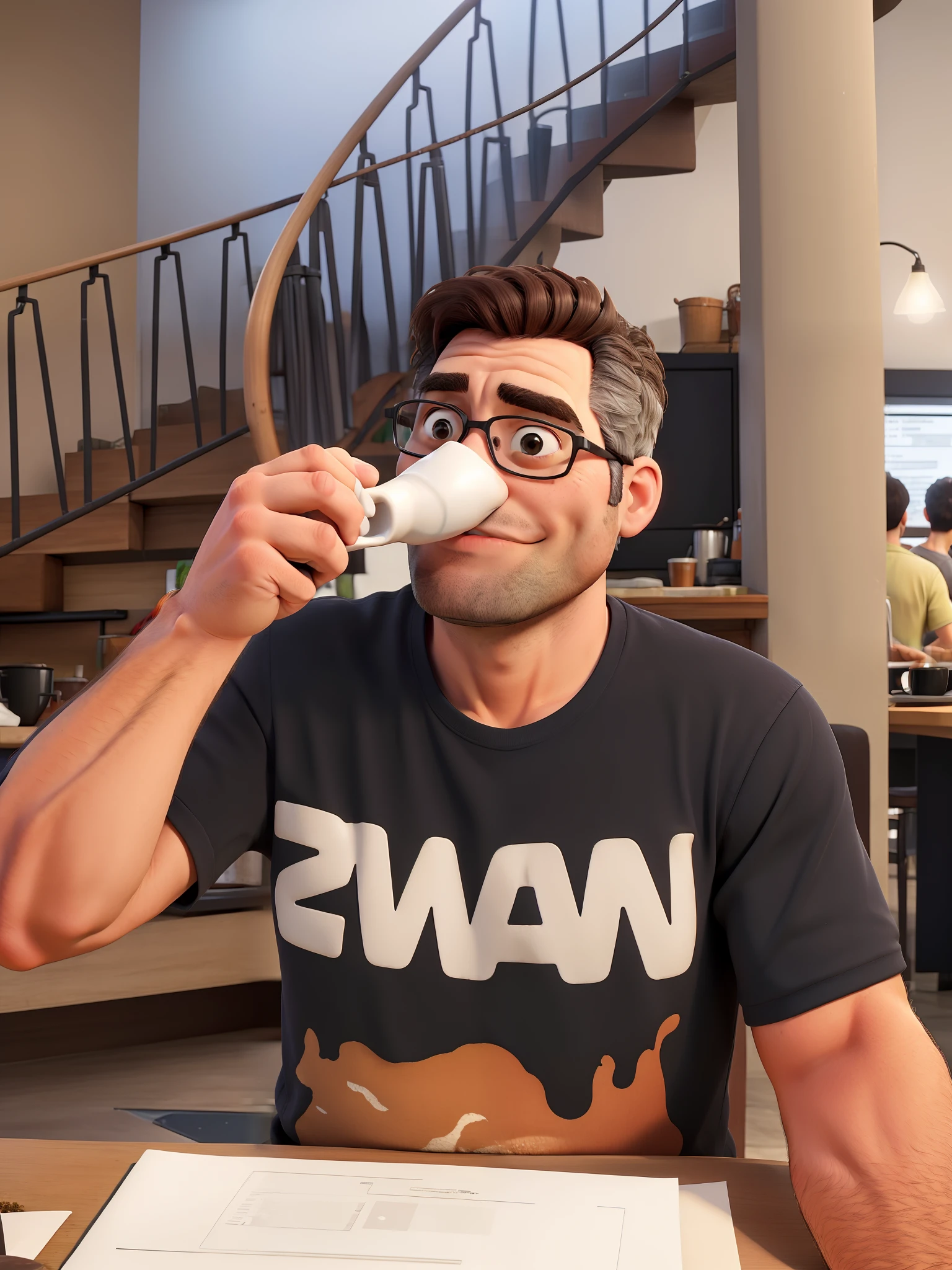 Man drinking coffee