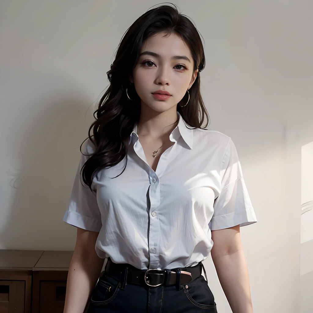(1 cinta:1.3), MILF,solo,__Partes do corpo__, arte oficial, 统一 8k 壁纸, Ultra - Detalhado, Beautiful and Aesthetic, seios grandes lindos, tmasterpiece, Best quality at best, primitivo，tmasterpiece，fotos ultra finas，melhor qualidade，ultrahigh-resolution，Fotorealidade，raios de sol，Incrivelmente bonito，dynamicposes，rosto deliciado，energetic eyes，office room，rosto detalhado com，opulento，leitosa，pele altamente detalhada，Detalhes realistas da pele，visible pore，foco nítido，volume Neblina，8K UHD，digital SLR camera，alta qulidade，filmgrain，Pele branca do，Foto realism，secretary，saia curta，camisa aberta，(Peito grande:1.6)，[Jennifer Lopez:Julia:0.6]，umbigo，Sorriso encantado，retratos de corpo inteiro