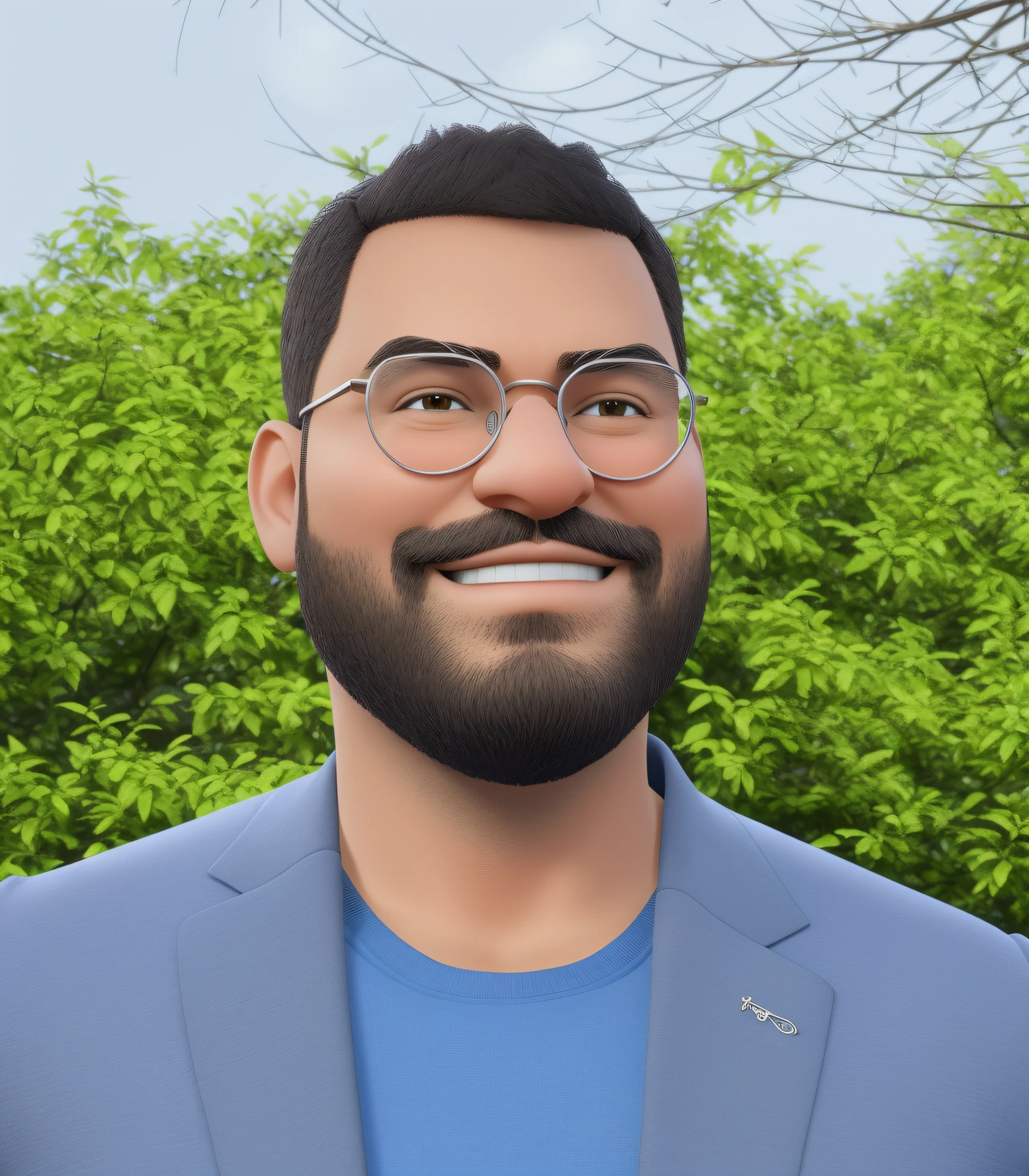 personagem dos desenhos animados, 3D pixar styli of a man with glasses and a blue shirt, animation character, Caractere estilizado, animation style rendering, 3D estilizado, Arnold Maya render, 3 d render stylized, toon render keyshot, Personagem 3D, Personagem 3D, 3d rendering stylized, 3 d character render, personagem de desenho animado, Personagem de close up, Pose de personagem, (Estilo Pixar) (master part:1.2) (Bokeh) (melhor qualidade) (pele detalhada) (textura detalhada) (8k) (argila) (Cinematic lighting) (foco nítido)