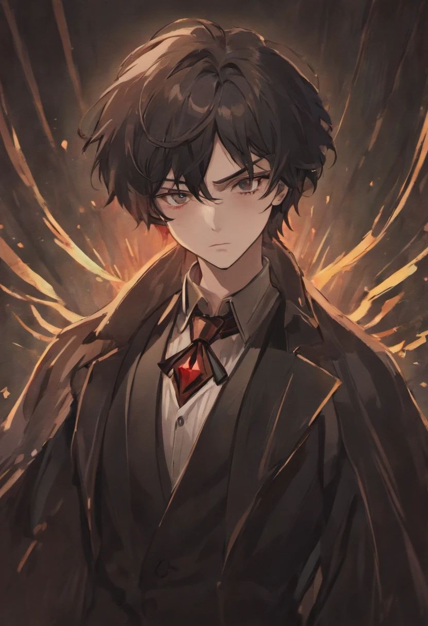 Adult male around 28 years, pale skin, dark long hair, a sharp but pretty face, long lashes, and beautiful eyes, vampire, handsome, formal and gothic attire, calm, bishonen, refined
