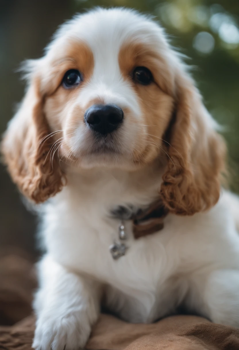 cachorro viralata branco com mancha caramelo nas orelhas