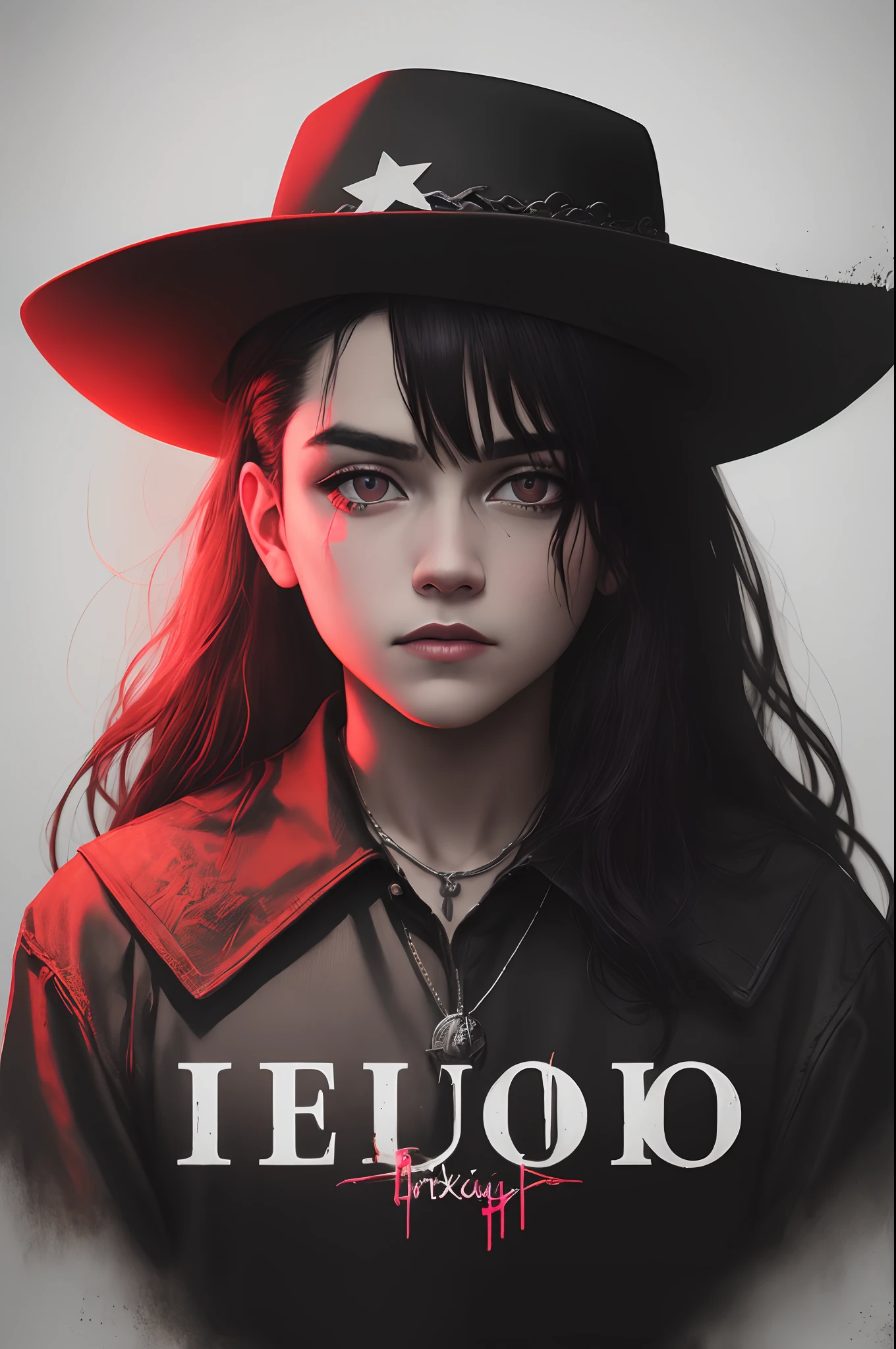 Create a profile for picture for TikTok that has a dark, creepy and mysterious background. In deep red glowing letters center the name “Brujo de Texas”