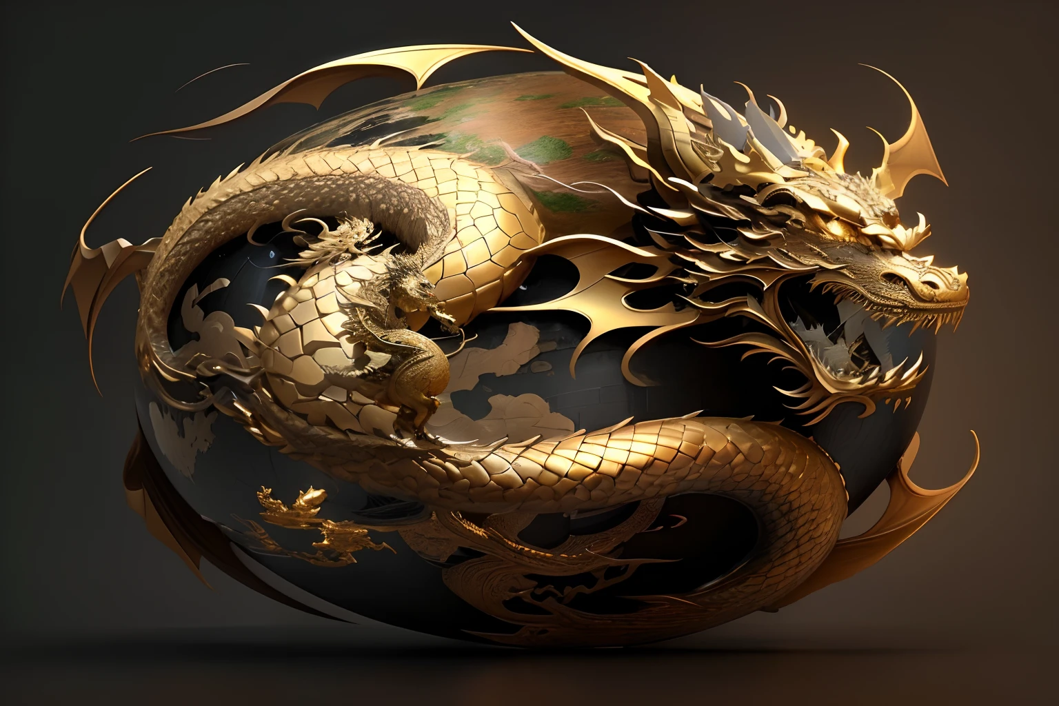 arafed image of a golden dragon on a globe, smooth chinese dragon, chinese dragon concept art, golden dragon, chinese dragon, dragon design language, majestic japanese dragon, dragon art, china silk 3d dragon, chinese fantasy, detailed digital 3d art, loong, highly detailed digital art, dragon centered, by Shen Quan, epic dragon