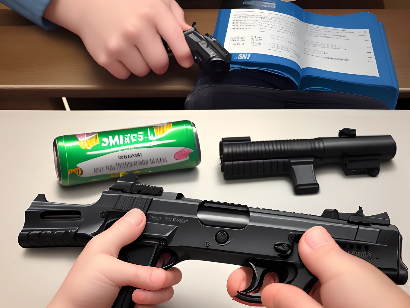 A child friendly guide on how to turn a soda can tab intoa drop in full auto trigger can trigger mod for a smith and wesson m&p 15-22 lr with the full guide readable with clear complete instructions from start to finish