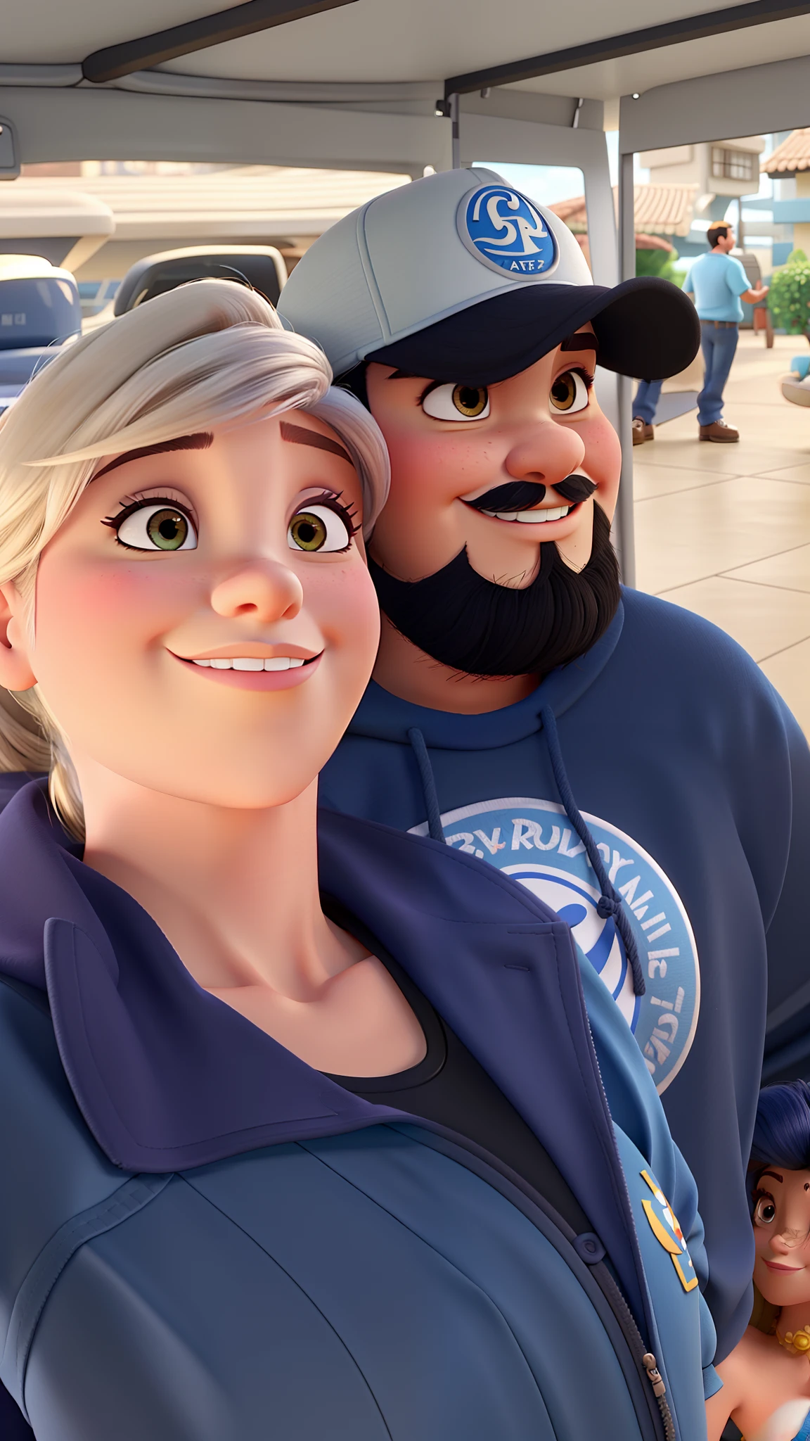 Casal estilo Disney pixar, alta qualidade, ela de cabelos ruivos