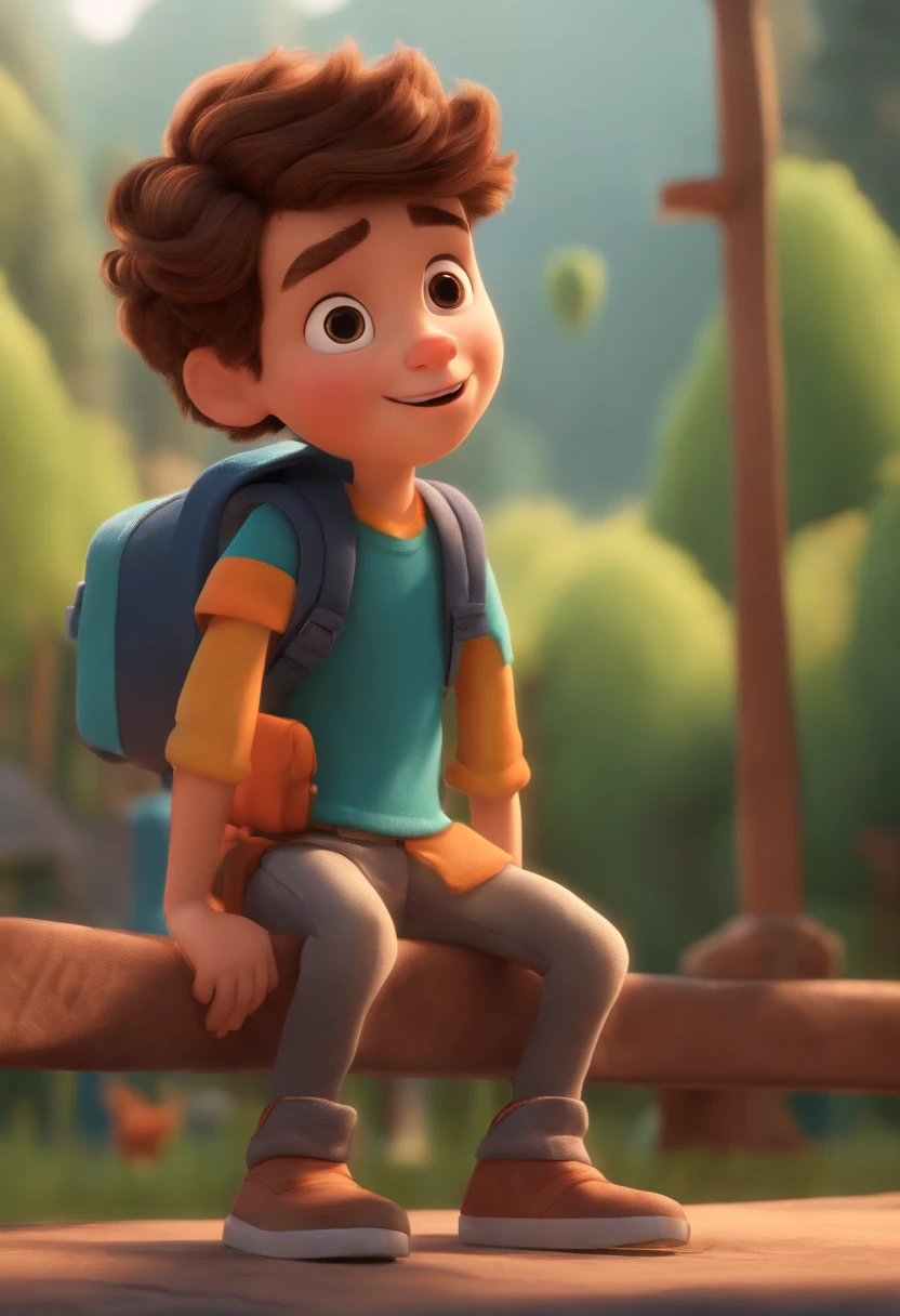 Image of a boy for a story in a YouTube video in Pixar format, He's the allabester, He's the class leader, He's outgoing, Playful and gets up for a lot of things