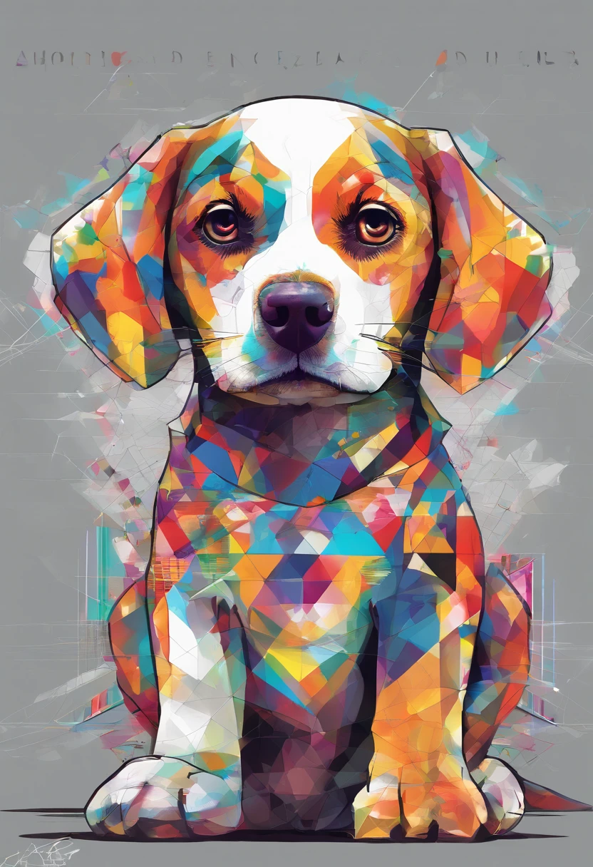(cachorro beagle ),(melhor pose),(best angle), (better expression), Eduardo Kobra acolchoamento ,multidimensional geometric wall PORTRAIT, arte, Chibi,Yang08k, lindo, Colouring,