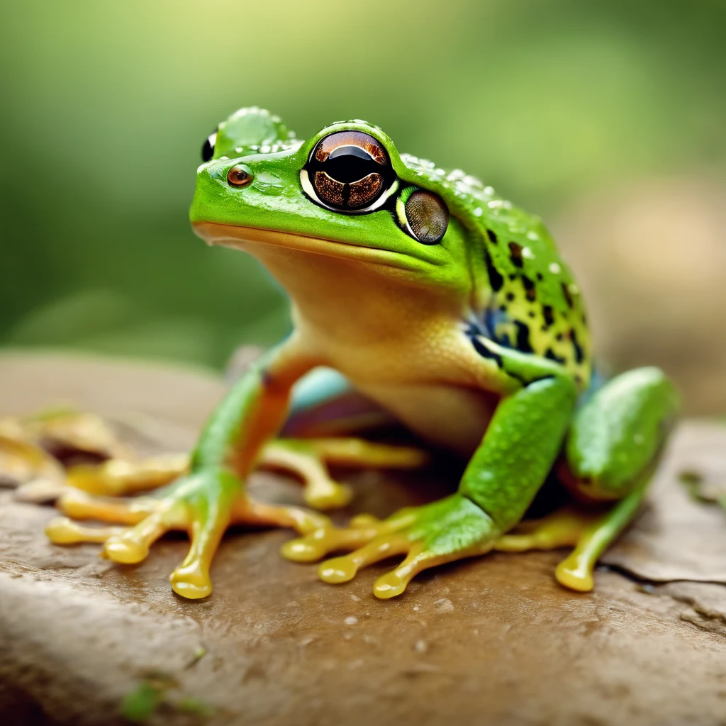 /imagine prompt: tree frog, sticker, excitement, shiny, disney, outline, vector, white background, detailed fantasy