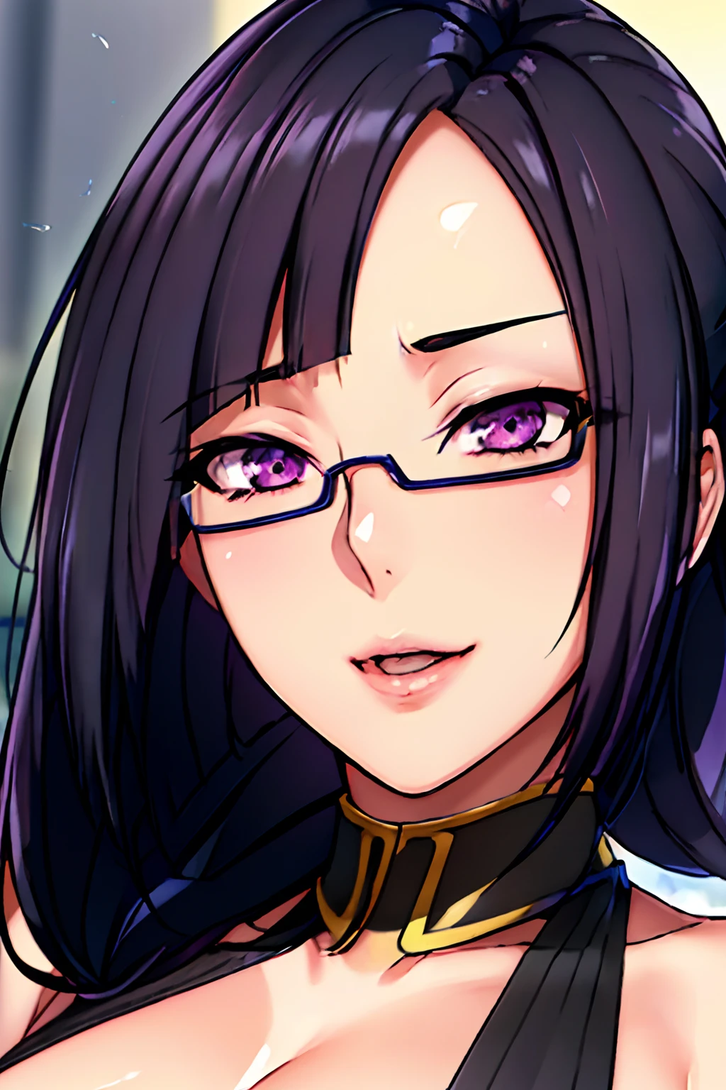 Beautiful, looking at viewer, (showing whole body), cowboy shot, ((focus on whole body)),(police uniform:1.5), city background, semi-rimless eyewear, black hair, very long hair, ponytail,Bangs,purple eyes, 1 girl, 20yo,Young female,Beautiful Finger,Beautiful long legs,Beautiful body,Beautiful Nose,Beautiful character design, perfect eyes, perfect face,expressive eyes,perfect balance, looking at viewer,(Focus on whole body), (innocent_big_eyes:1.0), official art,extremely detailed CG unity 8k wallpaper, perfect lighting,Colorful, Bright_Front_face_Lighting,shiny skin, (masterpiece:1.0),(best_quality:1.0), ultra high res,4K,ultra-detailed, photography, 8K, HDR, highres, absurdres:1.2, Kodak portra 400, film grain, bokeh:1.2, lens flare, (vibrant_color:1.2),professional photograph, (Beautiful,large_Breasts:1.4), (beautiful_face:1.5)