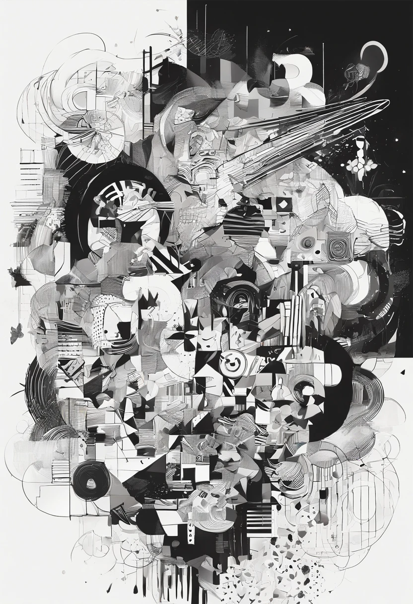 Visualize neutral colors (black and white) with all design elements, including points, lines, planes, shapes, textures and apply them to two-dimensional works. based on the meaning of the song Can't Help Falling in Love by Elvis Presley