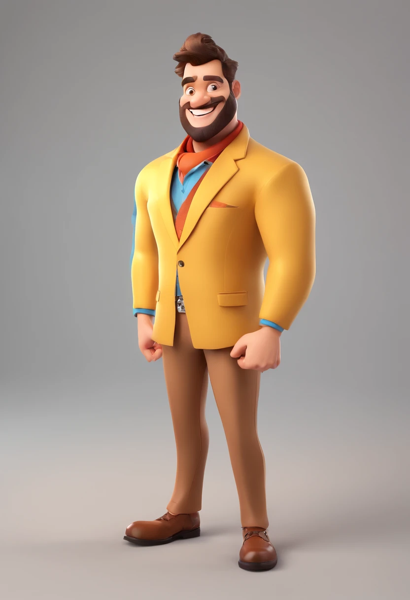 Smiling Man Illustration, sorriso insano, Homem de pele marrom com um sorriso gigante, happily smiling at the camera, sorriso atrevido, he's smiling, sorriso muito grande, Macho sorridente, foto de perfil headshot, rindo sorriso enorme, desenhando no estilo de Arte 3D, c4d, fundo de cor branco puro, estilo disney, estilo pixar render ilustracao Super Detalhe, 8k