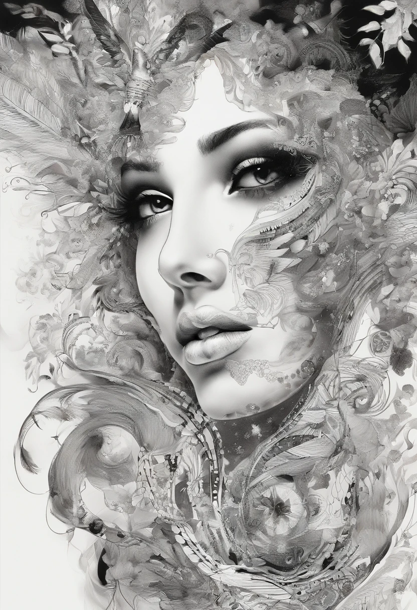 Visualize neutral colors (black and white) with all design elements, including points, lines, planes, shapes, textures and apply them to two-dimensional works. based on the meaning of the song Can't Help Falling in Love by Elvis Presley