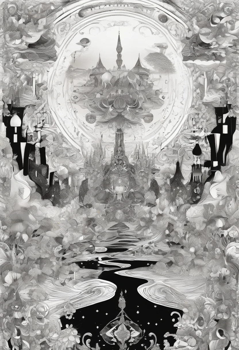 Visualize neutral colors (black and white) with all design elements, including points, lines, planes, shapes, textures and apply them to two-dimensional works. based on the meaning of the song Can't Help Falling in Love