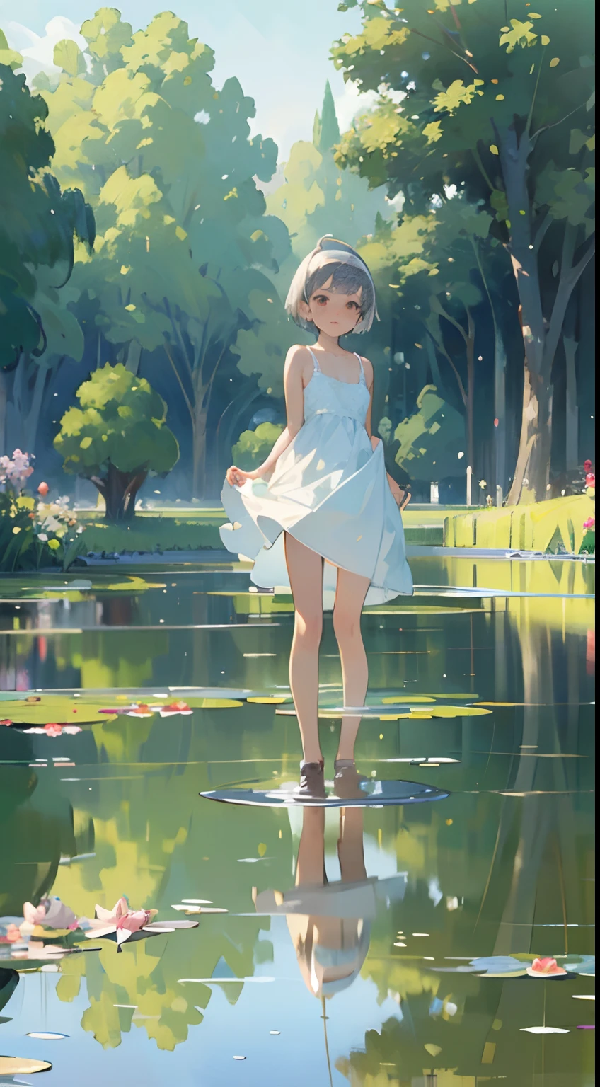 do an anime without any clothes in a garden