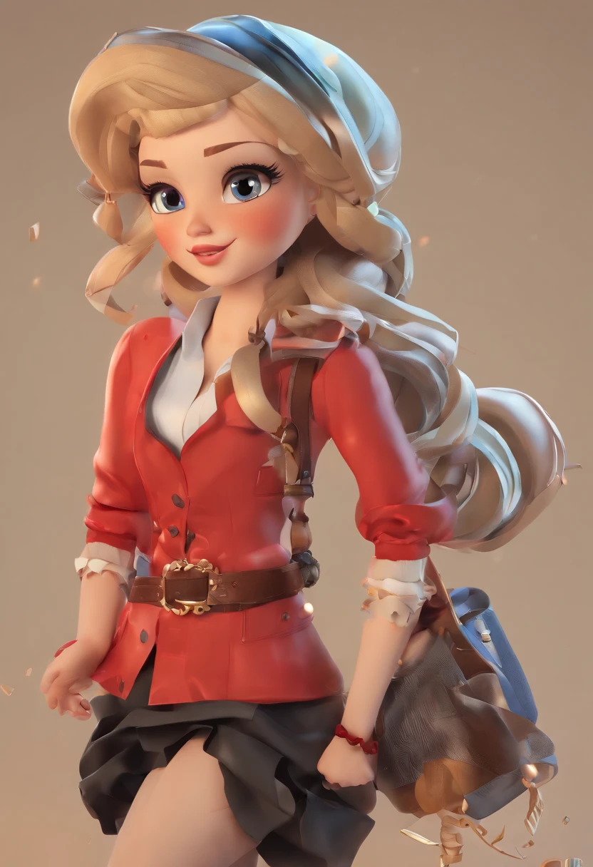 best quality, master part, fotorrealista, extremamente detalhado CG unidade 8k papel de parede, Chibi,1girl, Elsa,sozinho, cheio_corpo, sorrir, Olhando_em_visualizador, ao ar livre,