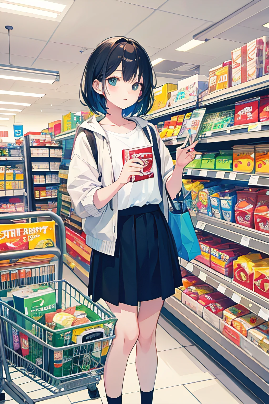 s girl,introverted,Supermarket,Daily necessities,chill out