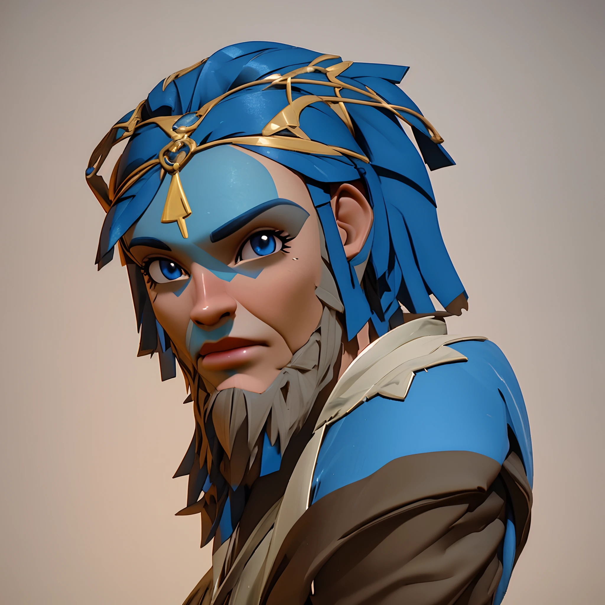 Rapaz pela branca com barba estilo avatar 3d