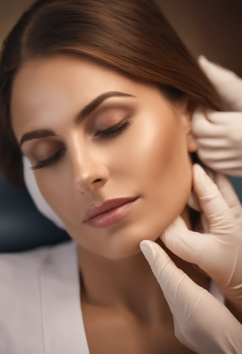 Una mujer en una clinica de belleza recibiendo un tratamiento facial imagen en 4k relacion de aspecto 1920 alto por 1080 de ancho ,imagen realista