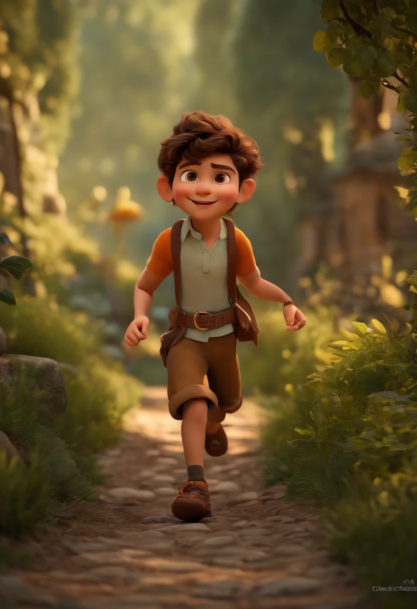 (best quality,4k,8k,Altas,master part:1.2),ultra-detalhado,(Realistic,fotorrealista,photo-realistic:1.37),a boy for a Pixar-style story in a YouTube video, O Pequeno Alabester, He's the class leader, He's outgoing, frisky, e defende muitas coisas,illustration,Estilo Pixar,encantador,可爱,olhos brilhantes,Sardas,cabelos desgrenhados,sobrancelhas expressivas,sorriso brilhante,olhar curioso,Energetic,fundo de suspense,sharpened details,cores vibrantes,warm lighting,Playful shenanigans,pose animada,ambiente animado,fantasy scenery,Enredo envolvente,visual cartunesco,funny facial expressions,Adventurous Spirit,magical ambiance,Mundo colorido,paisagens imaginativas