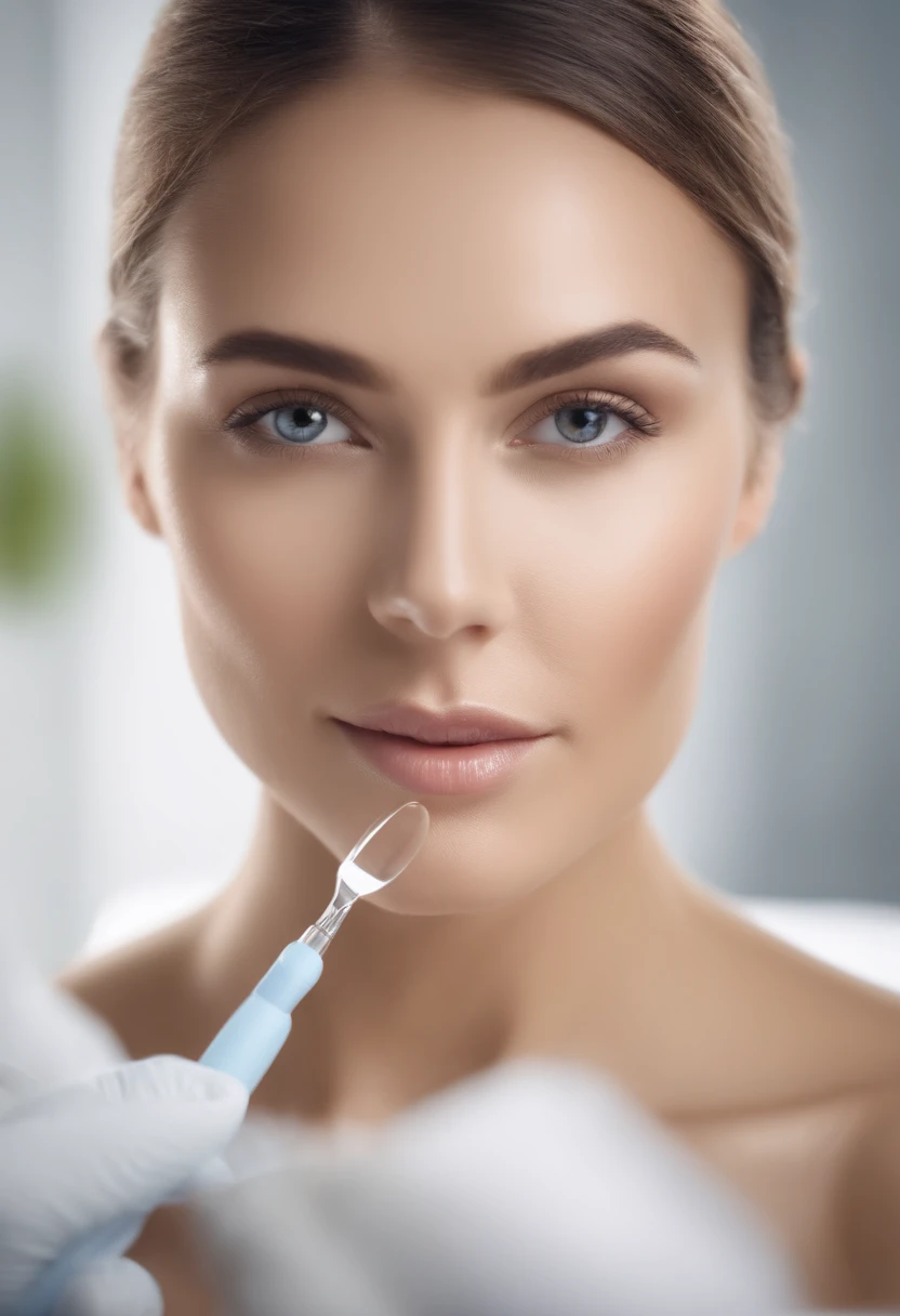 Una mujer en una clinica de belleza recibiendo un tratamiento facial imagen en 4k relacion de aspecto 1920 x 1080 ,imagen hiperrealista