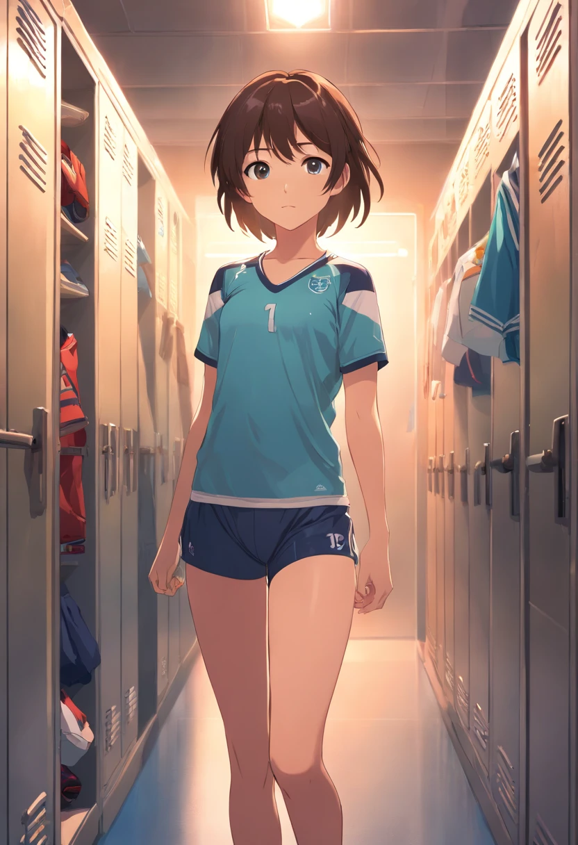 13 year old soccer girl in underwear in the locker room