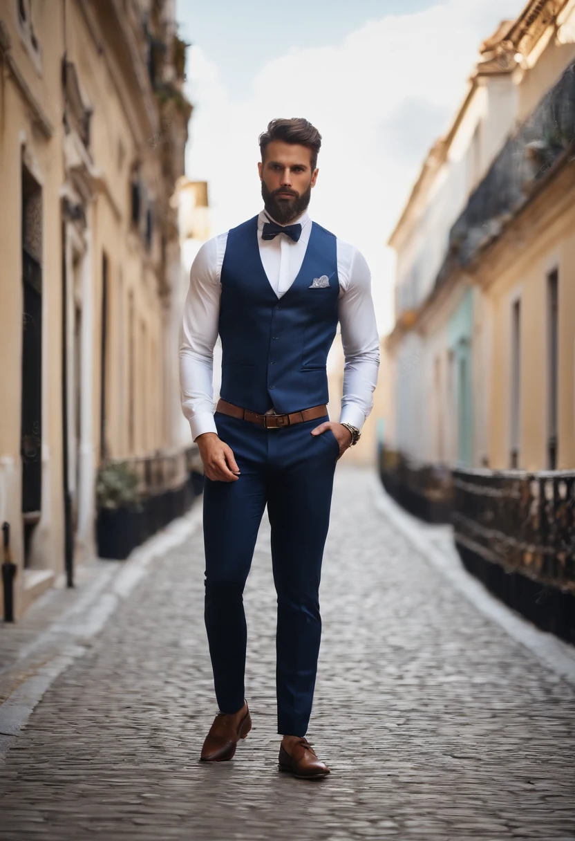 (Homens profissionais em roupas elegantes), (Sem barba,) (olhos azuis) (retrato) Beautiful and serious appearance., Cabelo azul escuro, elegante e elegante, E uma camisa branca forte muito formal., (Imagens realistas e de alta qualidade), ((melhor qualidade, 10, master part).